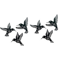 Metal  Outdoor Wall Decoration, Six  Silhouettes, Iron  Decoration, Wall Hangings