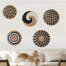 Tenture Murale Décor Panier Mural Décoration de la Maison Fait à la Main Art Mural Naturel pour Cuisine Chambre Salon Ornement A5