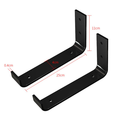2x Shelf Bracket Rustic Metal with Screw Wall Mounted Heavy Duty 25cm 1