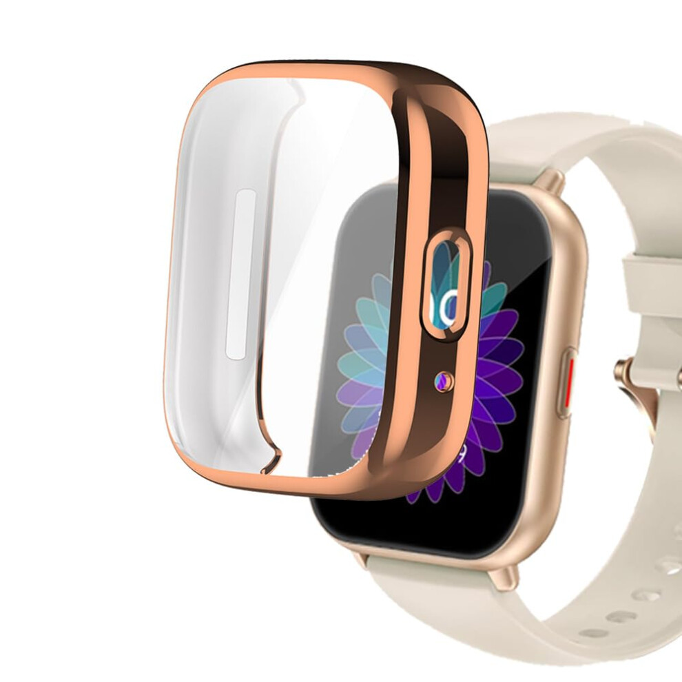 Rose Smart Watch Case 1.85 Inch For Ruimen H1, Tpu Cover With BuiltâIn Screen Protector Gold 9169991084787