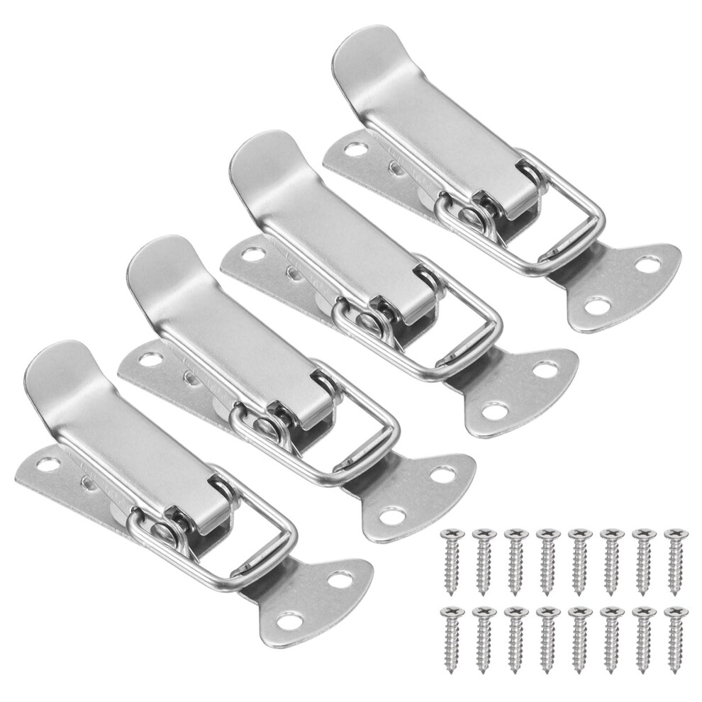 4 Pcs 304 Stainless Steel Toggle Latch With Screws, Spring Loaded Hasp Clamp Lock For Toolbox Cabinet Door 9092120873481