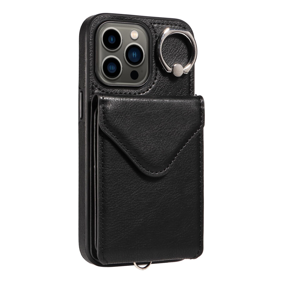 Wallet Case With Card Holder And Crossbody Strap, Scratchresistant Slim Design For Iphone 13 Pro Max Black 9169991085005