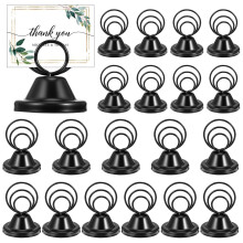 20 Pcs Black Metal Table Number Holders with Circular Base for Weddings Parties Restaurants
