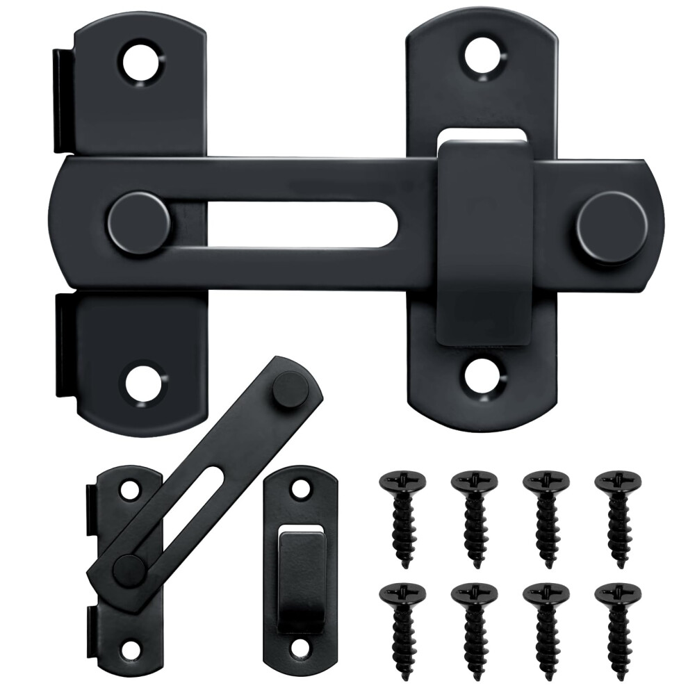 2 Packs Stainless Steel Gate Latch Sliding Door Lock, Rustresistant Child Safety Barn Door Security 9073542400172