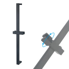 Matte Black Stainless Steel Shower Slide Bar 25.6 Inch with Adjustable Handheld Shower Head Holder