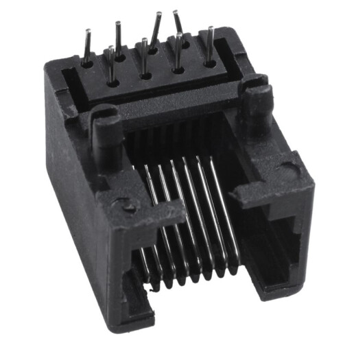 80pcs RJ45 8P8C Computer Internet Network PCB Jack Socket Black 1