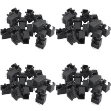 80pcs RJ45 8P8C Computer Internet Network PCB Jack Socket Black