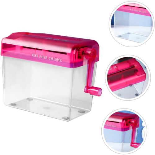 Manual Paper Shredder with Hand Crank, Compact Desktop Design for Home and Office Document Security 1