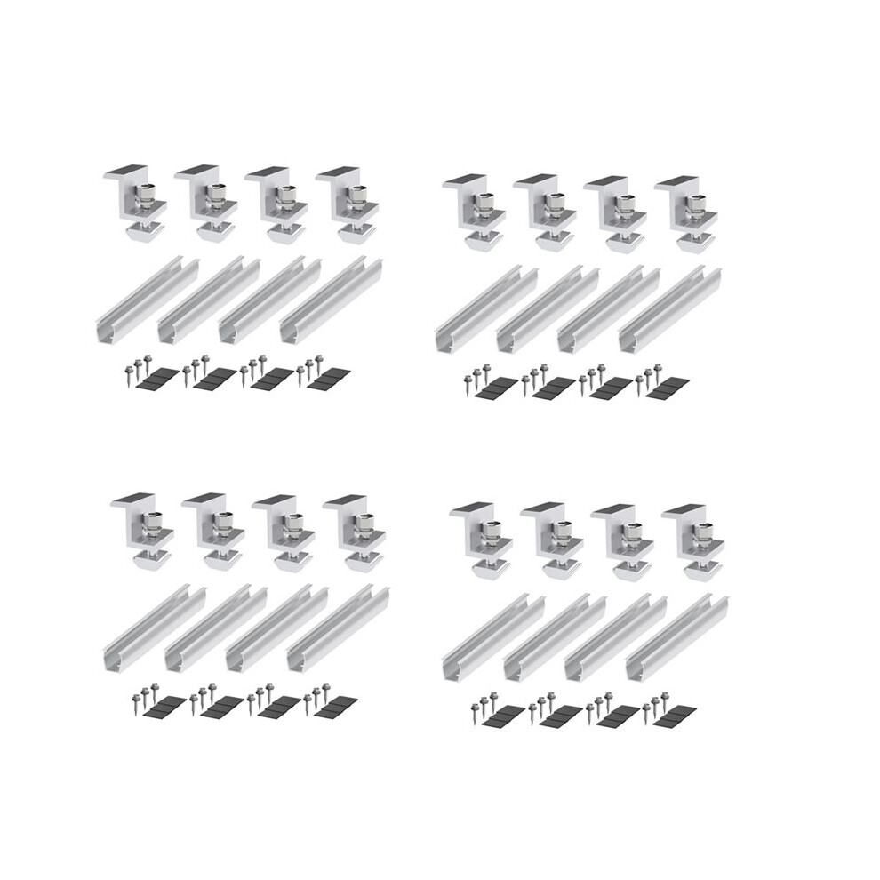 16X Solar Panel Mount Bracket Photovoltaic Panel Rail Solar Panel Mount Fastening Module With Mid 6031146201871