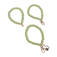 Phone Bag Keychain Accessories Pearl Wristlet Bracelet Keychain Beaded Cell Phone Accessories Handbag Backpack Pendant Decoration Elegant And