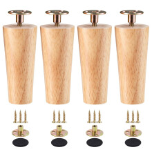 Furniture Replacement Legs Set of 4, Solid Wood Sofa and Coffee Table Legs 4 Inch, HeavyDuty Support