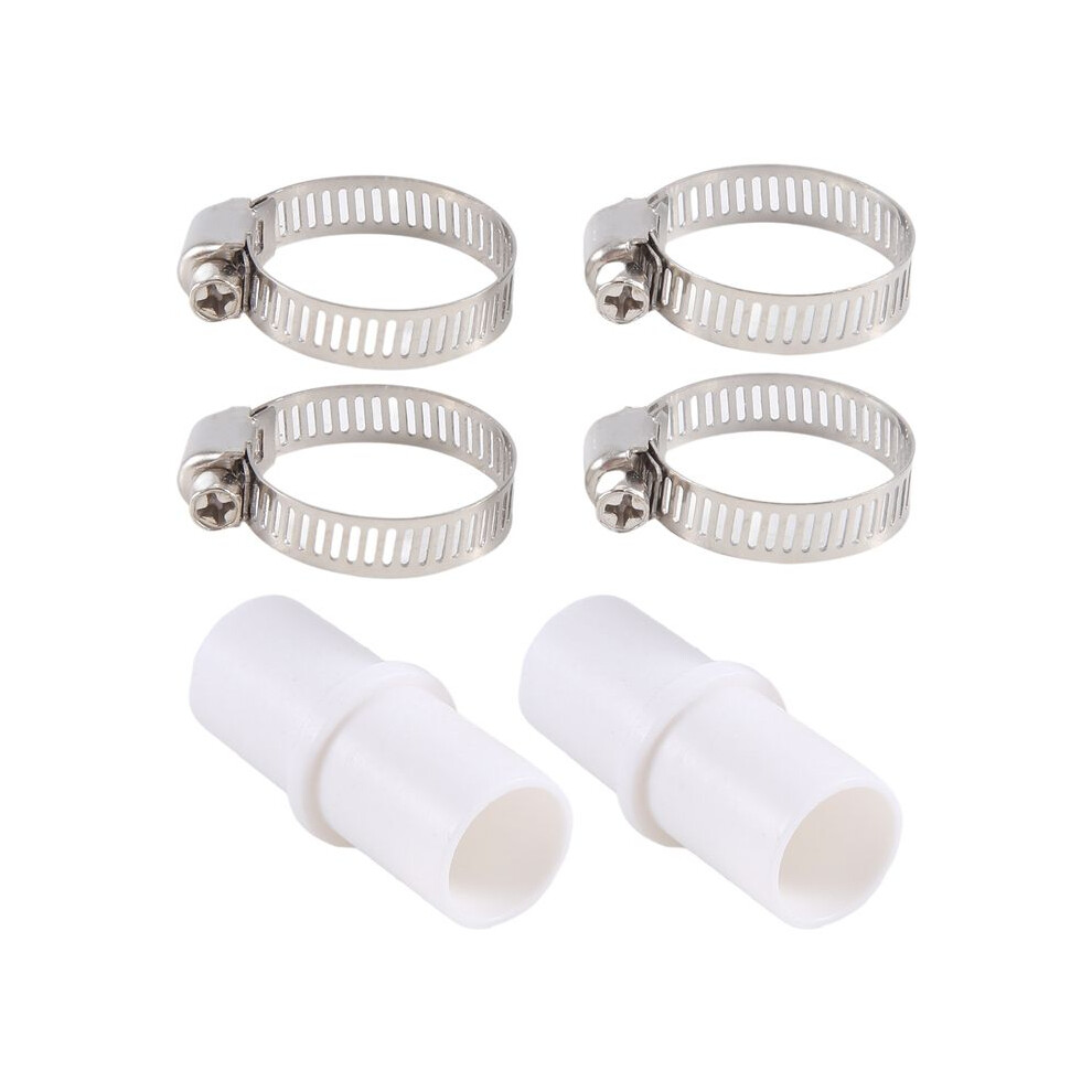 2 Pieces Washing Machine Drain Hose Connectors Washer Extension Adapter With 4 Pieces Drain Hose Clamps White 6031106818156