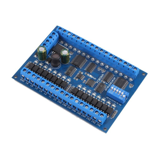 12V 24V 16 Input 16 Output RS485 Remote Control  PLC IO Expansion Board Modbus RTU Module, Only Board
