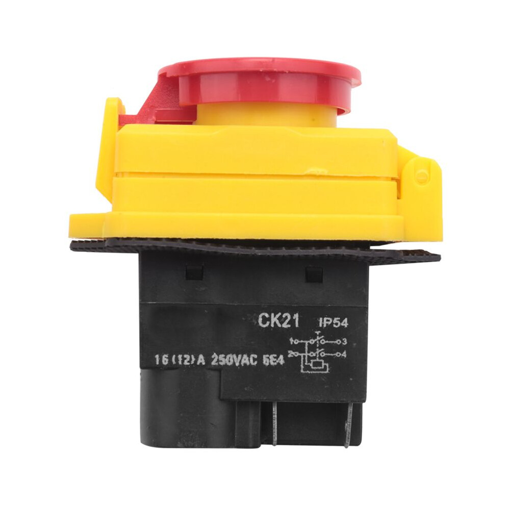 250V 16A Ip54 Start Stop No Volt Release With Emergency Stop Push Button Electromagnetic Off 6034161397406