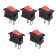 5 Piezas Encendido-Apagado KCD11 2Pines 2P Negro Rojo Interruptor Basculante de Coche 3A 250V 6A 125V CA BotóN KCD1-11 10X15 10X15 KCD117