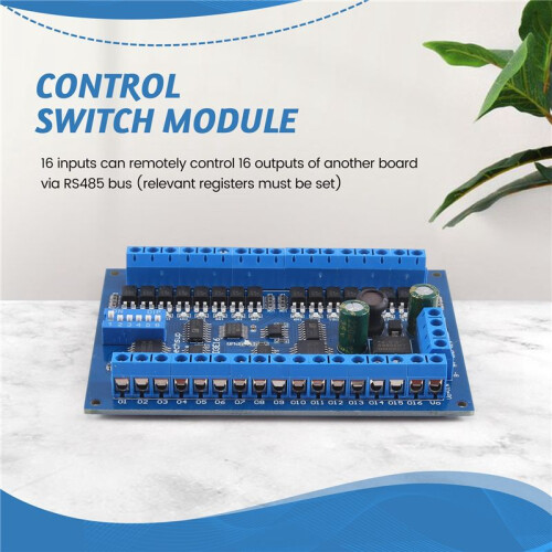 12V 24V 16 Input 16 Output RS485 Remote Control  PLC IO Expansion Board Modbus RTU Module, Only Board 1