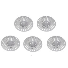 5Pcs Hair Filter Spacer Washbasin Anti Blocking White Plastic Grid Drain Hole Filter White