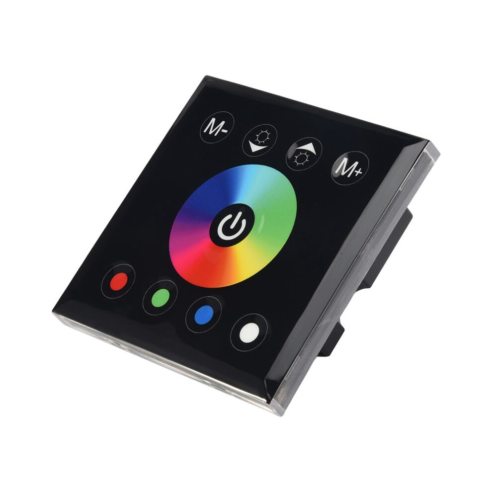 Dc12v-24V Rgb / Rgbw Wall Mounted Touch Panel Controller Glass Panel Dimmer Controller For Led Strips Lamp Black 6031396501738