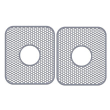Silicone Sink Mat, 2 Pack Sink Protectors for Kitchen Sink with Center Drain, Folding Non-Slip Heat Resistant Sink Mat