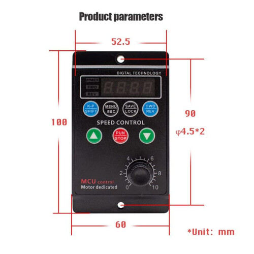 220V Single-Phase Input Three-Phase Output Motor Driver Frequency Converter with Four-Digit Digital Display T13-400W-H 2