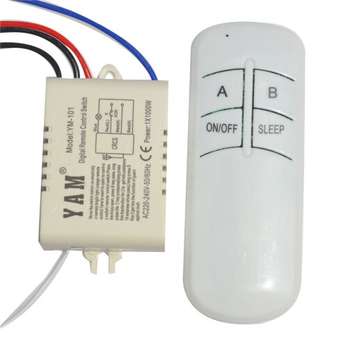 Wireless /OFF 1 Way 220V Lamp Remote Control  Receiver Transmitter Controller Lamp Home Replacements Parts 2