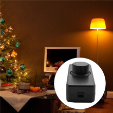 Inline LED-Dimmerschakelaar, Ingebouwde Draaiknop AAN/UIT en Knopbedieningsdimmer voor Dimbaar 3-100W LED/Gloeilamp Zwart