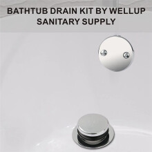 Chrome Tip Toe Bathtub Tub Drain Conversion Kit Assembly, Tub Drain Trim Kit With Two Hole Overflow Faceplate