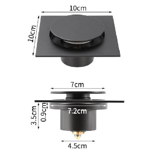 Square Shower Floor Drain, Shower Floor Drain Kit, Sink Stopper with - Function, Odor-Proof Shower Drain 2