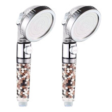 2Pcs Shower with Beads Filter Pressure Boosting Shower Spray with 3 Modes Water Saving Bathing for Home