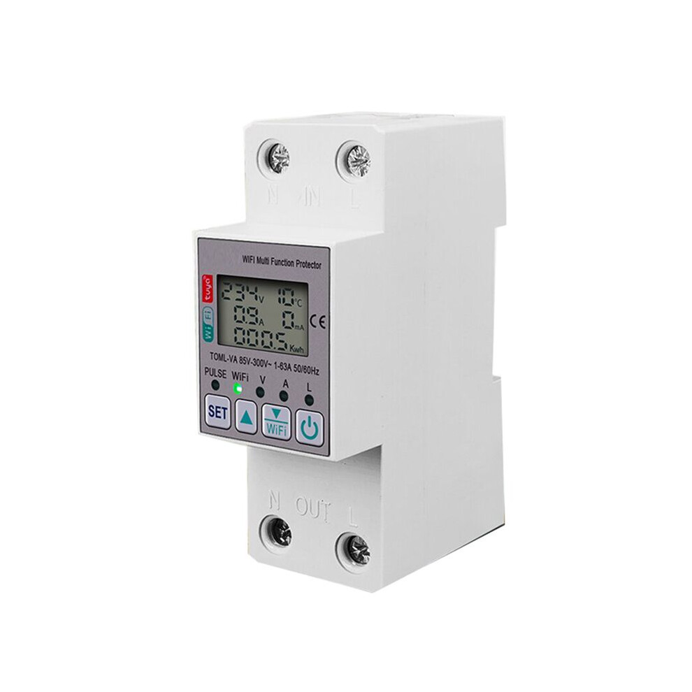 Tuya 63A 110V 220V Wifi Meter Kwh Metering Timing Function With Voltage Current And Leakage Protection 4713965635779