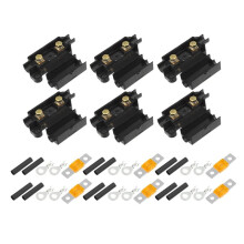 Kit Porte-Fusible ANS pour SystèMe à Double Batterie, Porte-Fusible, Bornes de Tube, Gaine ThermoréTractable PréDéCoupéE, Jeu de 6 (40A)