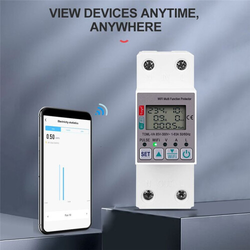 Tuya 63A 110V 220V WiFi  Meter Kwh Metering  Timing Function with Voltage Current and Leakage Protection 2