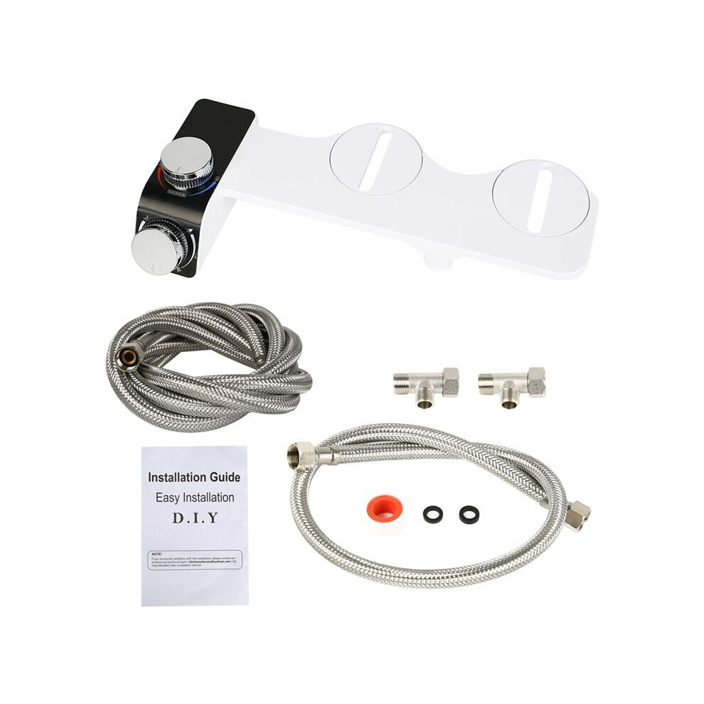 Hot And Cold Dual Spray Multifunctional Simple Installation Bidet No Electricity Toilet Butt Flusher,C 6033692538739