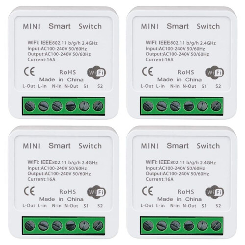 4PCS WiFi   Light , APP Remote Control, Voice Control, DIY Mode, Timer Function, LAN Control, 2 Way 16A