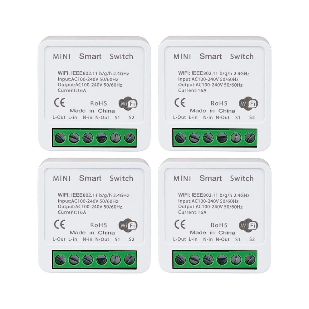 4Pcs Wifi Light App Remote Control, Voice Control, Diy Mode, Timer Function, Lan Control, 2 Way 16A 6031094960776