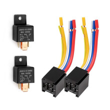 Car Relay with Harness, 5Pin 80A Relay /Off Normally Open SPDT Relay Socket Plug JD2912-1Z-12VDC 80A 14VDC