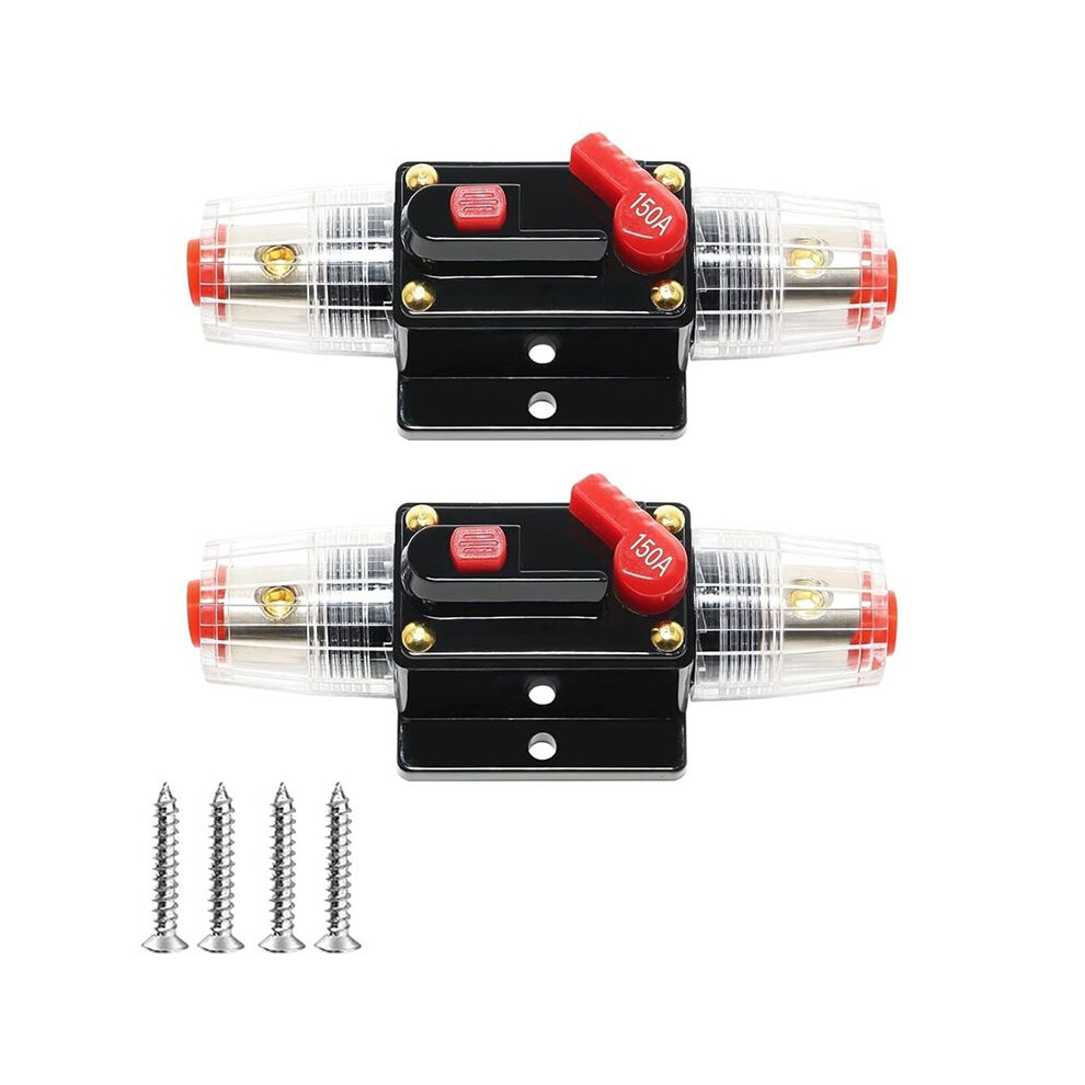 150A Audio Inline Circuit Breaker With Manual Reset 12-24V, 4-12 Awg 150 Amp Circuit Breaker Inline Fuse For Car Audio 6031356990671