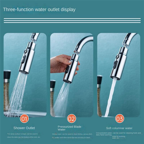 Rotatable Kitchen Faucet Multi-Function Scraper Universal -Proof Bubble Maker Booster Extender Water Nozzle 2