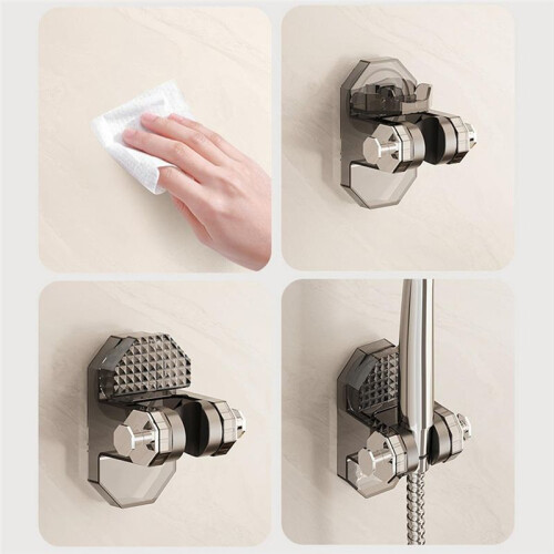 Adjustable Shower Heads Holder Adjustable Showerhead Wall Mounted Suction Bracket No Drill Required Suction Cup Wall B 1