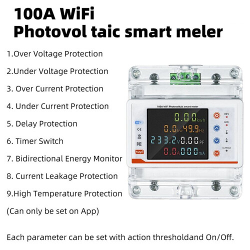 Tuya WiFi Single Phase 4P Intelligent Circuit Breaker WiFi Auto-Reclosing Voltage Current Protector Timer 2