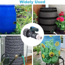 PVC Faucet Kit 3/4 Inch Rain Valve with Bulkhead Connector Hose Adapter Anti-Crack Anti-Rust Anti-Corrosion DN20