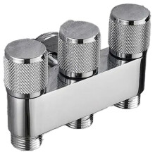 Messing Eins in Drei Out Drei-Wege-Steuerung Waschmaschine Chrom/Grau Wasserhahn Drei-Wege-Dreieckventil G1/3Mini Silber