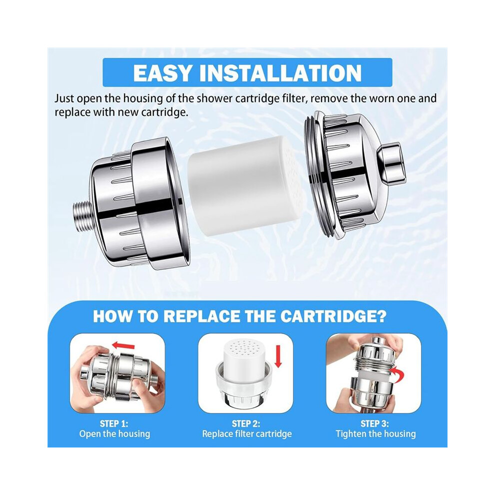 20 Stage Shower Filter Replacement Cartridge, Shower Heads Filter Refill For Hard Water Purifier Remove Chlorine 6Pack 6033767562997
