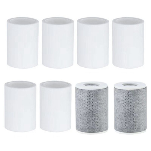 Faucet Extender Filter,8pcs Replacement Set with 2 Carbon Fiber & 6 PP Cotton Filters for Home Bathroom Kitchen