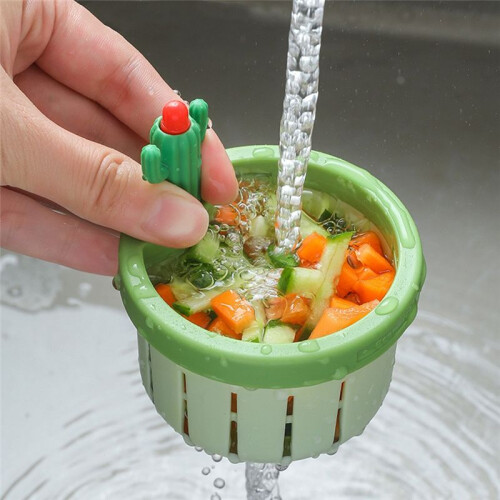 Cactus Kitchen Sink Drain Strainer,Cactus Sink Strainer, Multi-Functional Cactus Sink Draining Basket Filter 2pcs 1