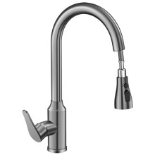 Torneiras de Cozinha 304 Aço Inoxidável Pia de Cozinha Extraível Torneira de Água Montado no Deck Cabeças Misturadoras Torneiras Quentes e Frias