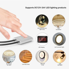 12V 24V Touch Dimmer Ljusstyrka Justering Monokrom På/Av Touch Dimming Controller för Skåpljus