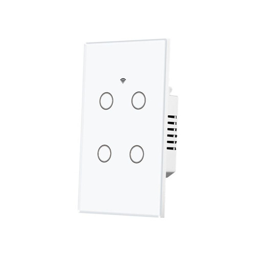 WiFi  Light  Glass Touch Control Fireproof No Neutral Wire Required Remote Control Work,4-Way Rectangular
