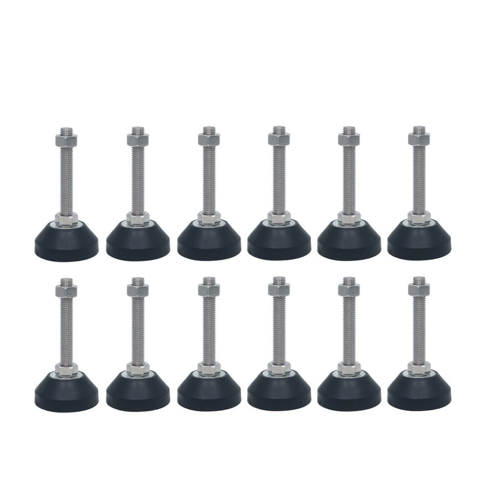 Adjustable Leveling Feet With Solid Rubber Base, M12 Heavy Duty Support For Furniture And Machinery, 10Pack 9092120873641