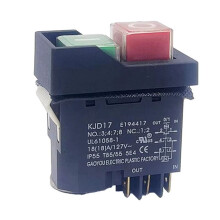 KJD17 6-Pins Elektromagnetische Startdrukknopschakelaars 16A AC250V IP55 Waterdichte Apparatuurveilige Schakelaar